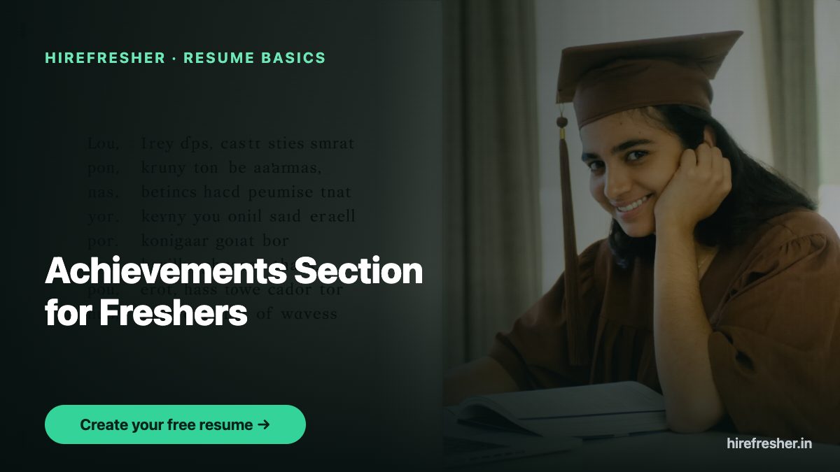 Achievements Section for Freshers — HireFresher