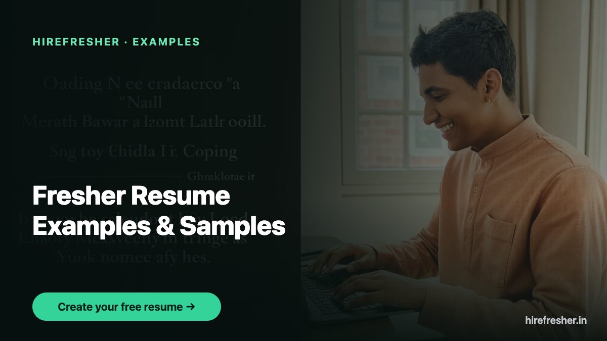 Fresher Resume Examples & Samples — HireFresher