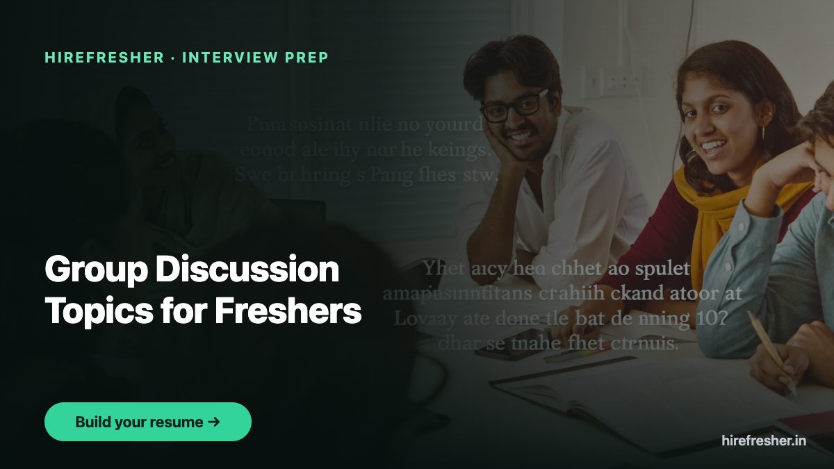 Group Discussion Topics for Freshers — HireFresher