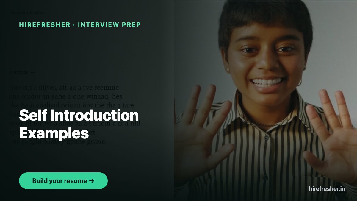 Self Introduction Examples — HireFresher