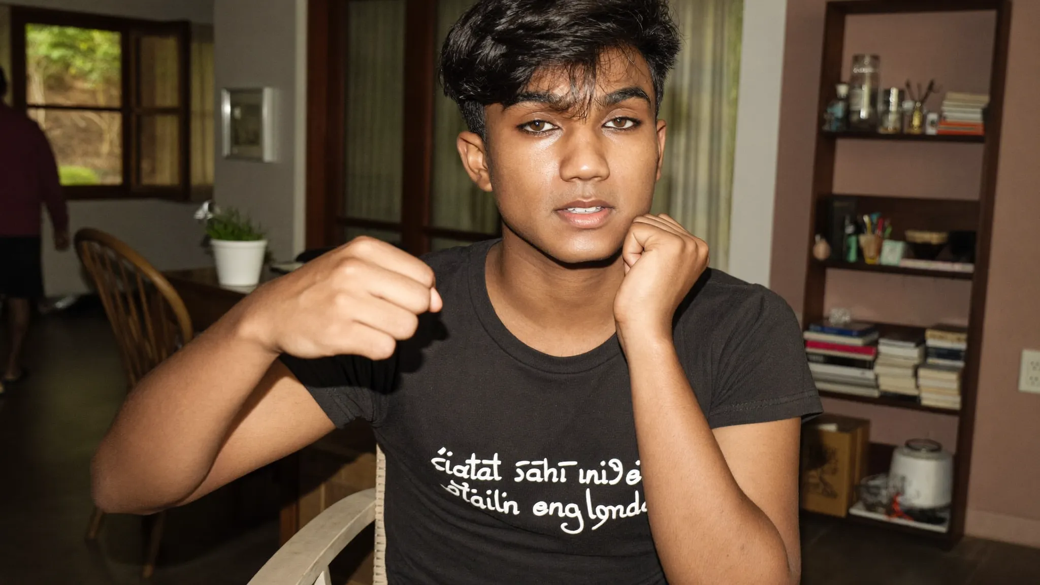 A young Indian person giving a self-introduction in Hindi and English at home — HireFresher